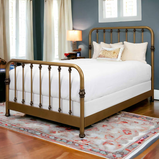 Artem Iron Bed 1300 Matriae Wesley Allen Queen CBMPF Aged Brass Finish Bedroom