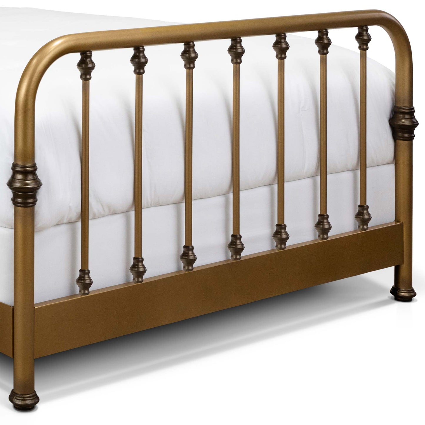 Artem Iron Bed 1300 Wesley Allen Queen CBMPF Aged Brass Finish Matriae Footboard
