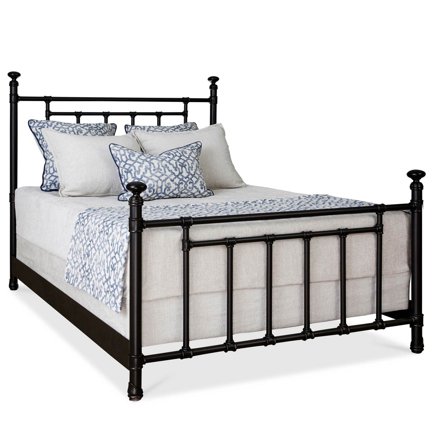 Blake Iron Bed 1094 Wesley Allen Queen CBMPF Black Suede Finish Matriae