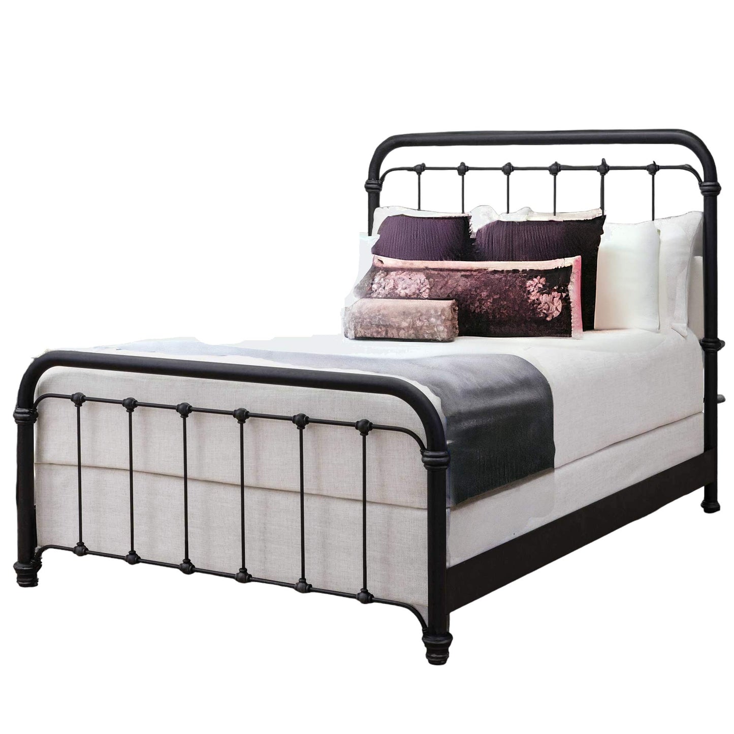 Braden Iron Bed 1001 Wesley Allen Queen CBMPF Aged Iron Finish Matriae