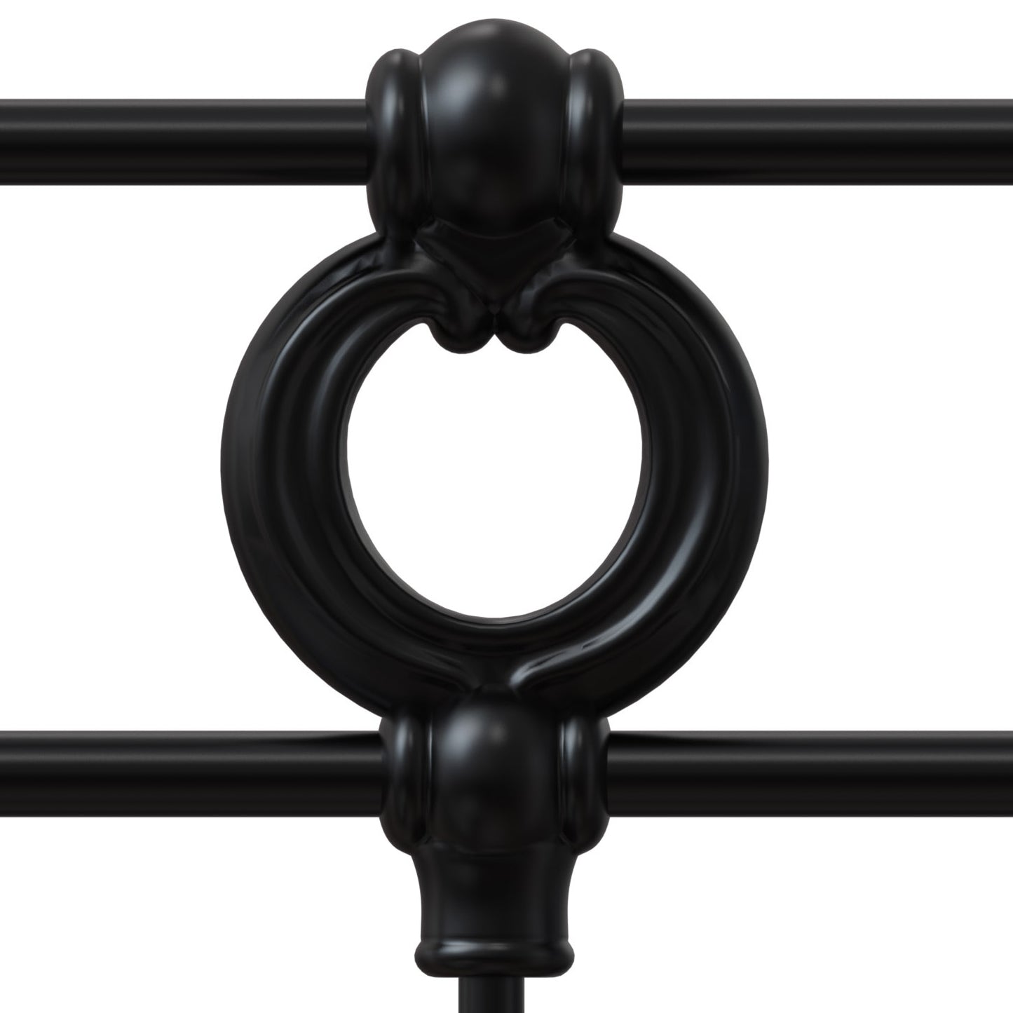Latif Iron Bed 1054 Wesley Allen Matte Black Finish Medallion Matriae