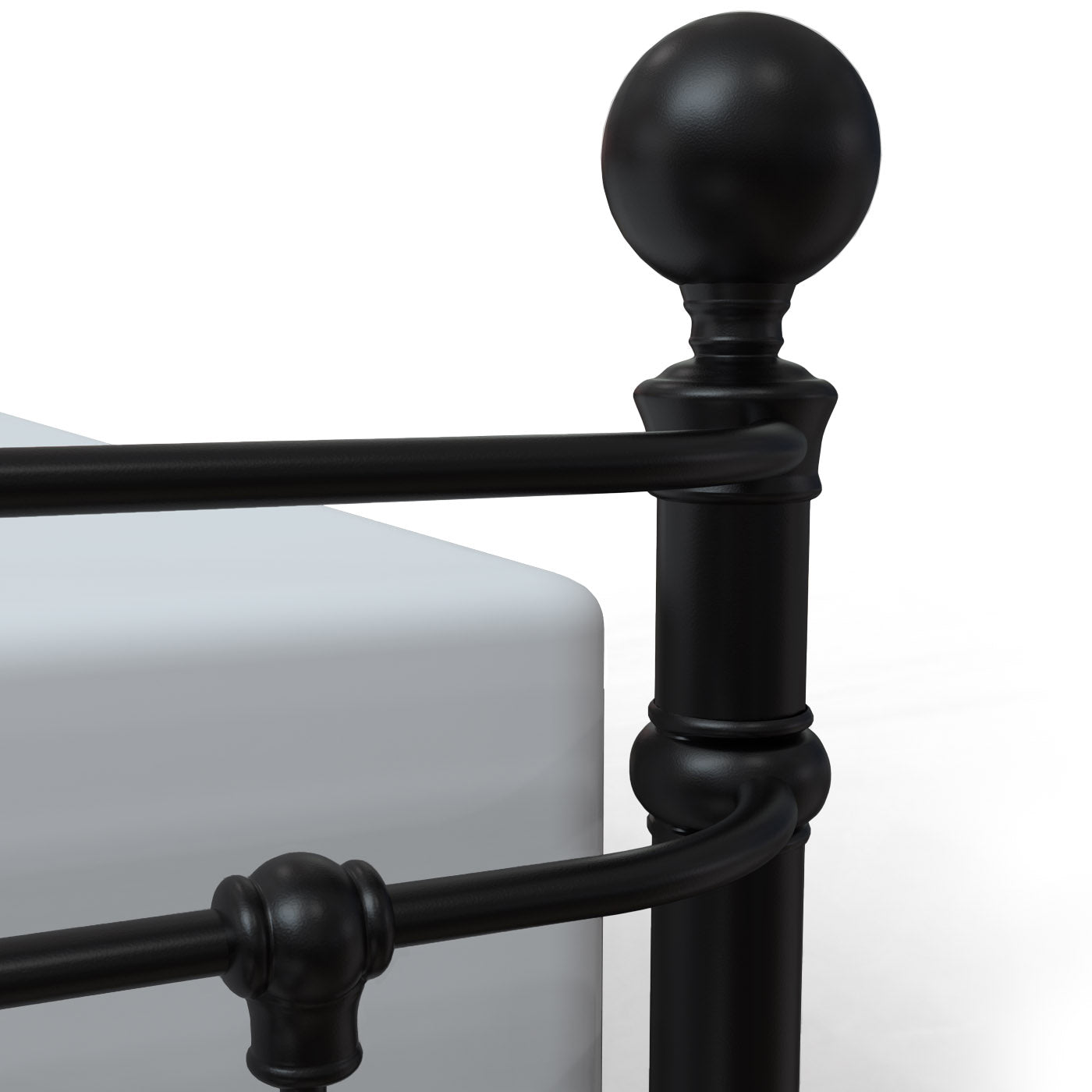 Latif Iron Bed 1054 Wesley Allen Queen CBMPF Matte Black Finish Matriae