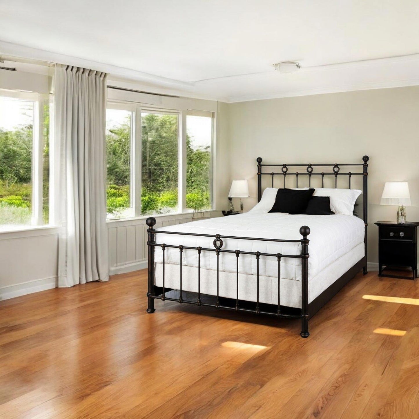 Latif Iron Bed 1054 Wesley Allen Queen CBMPF Aged Gold Finish Matriae