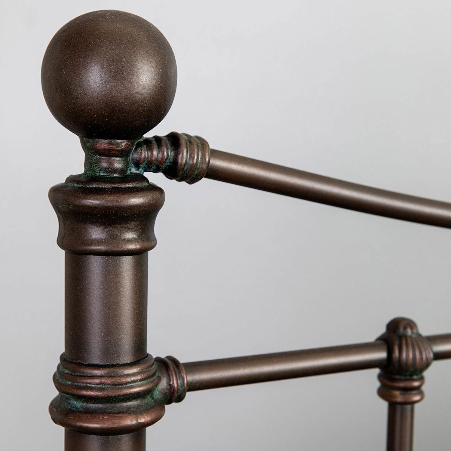 Quati Iron Headboard Metal Surround Bed 1046MS Wesley Allen Queen Old Copper Finish Matriae