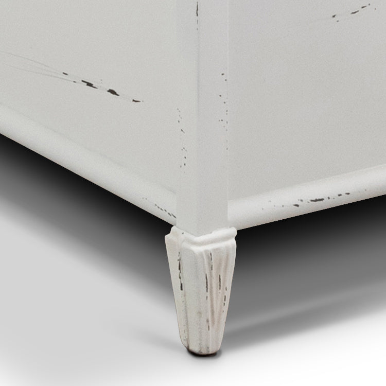 Quati Iron Headboard Metal Surround Bed 1046MS Wesley Allen Queen Cottage White Finish Matriae