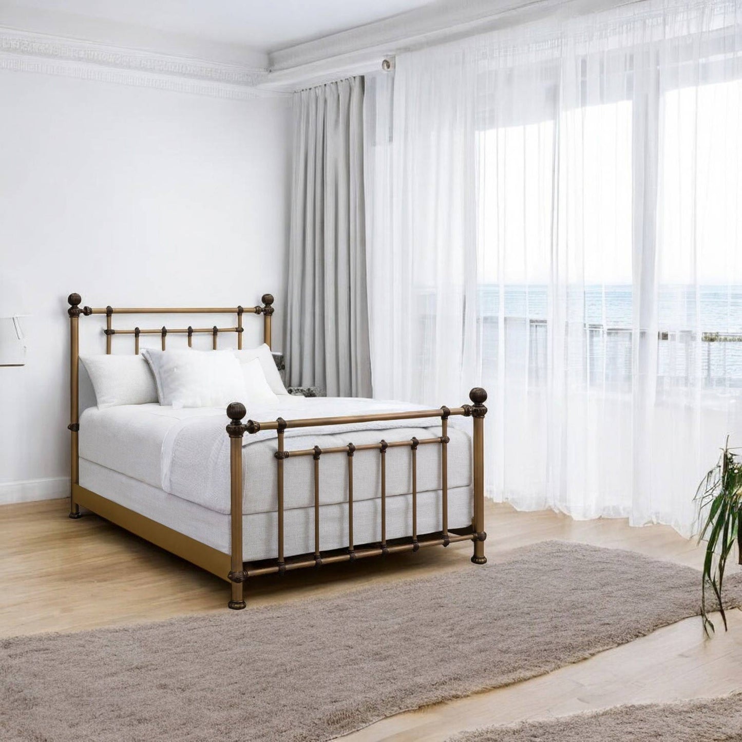Revere Iron Bed 1315 Wesley Allen Queen Bedroom CBMPF Aged Brass Finish Matriae