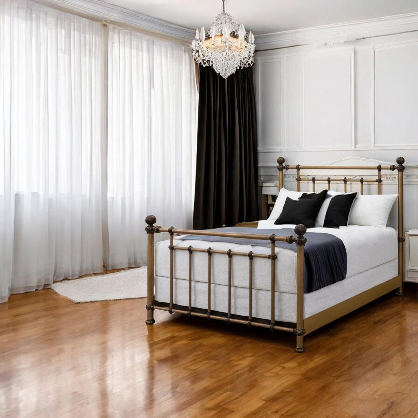 Revere Iron Bed 1315 Wesley Allen Queen Bedroom CBMPF Aged Brass Finish Matriae