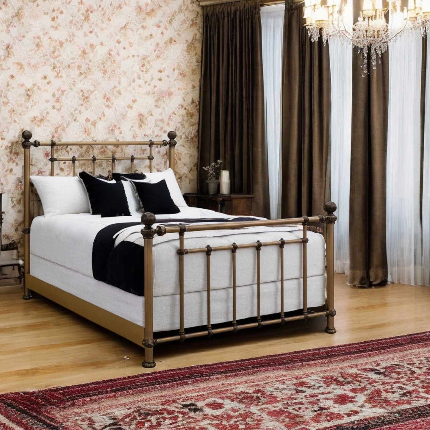 Revere Iron Bed 1315 Wesley Allen Queen Bedroom CBMPF Aged Brass Finish Matriae