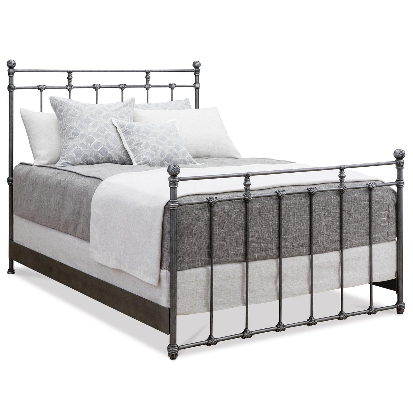 Sena Iron Bed 1004 Wesley Allen Queen Silver Bisque Finish Matriae