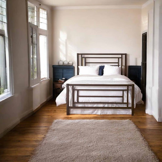 Sunset Iron Bed 1320 Wesley Allen Queen CBMPF Matte Black Finish Matriae