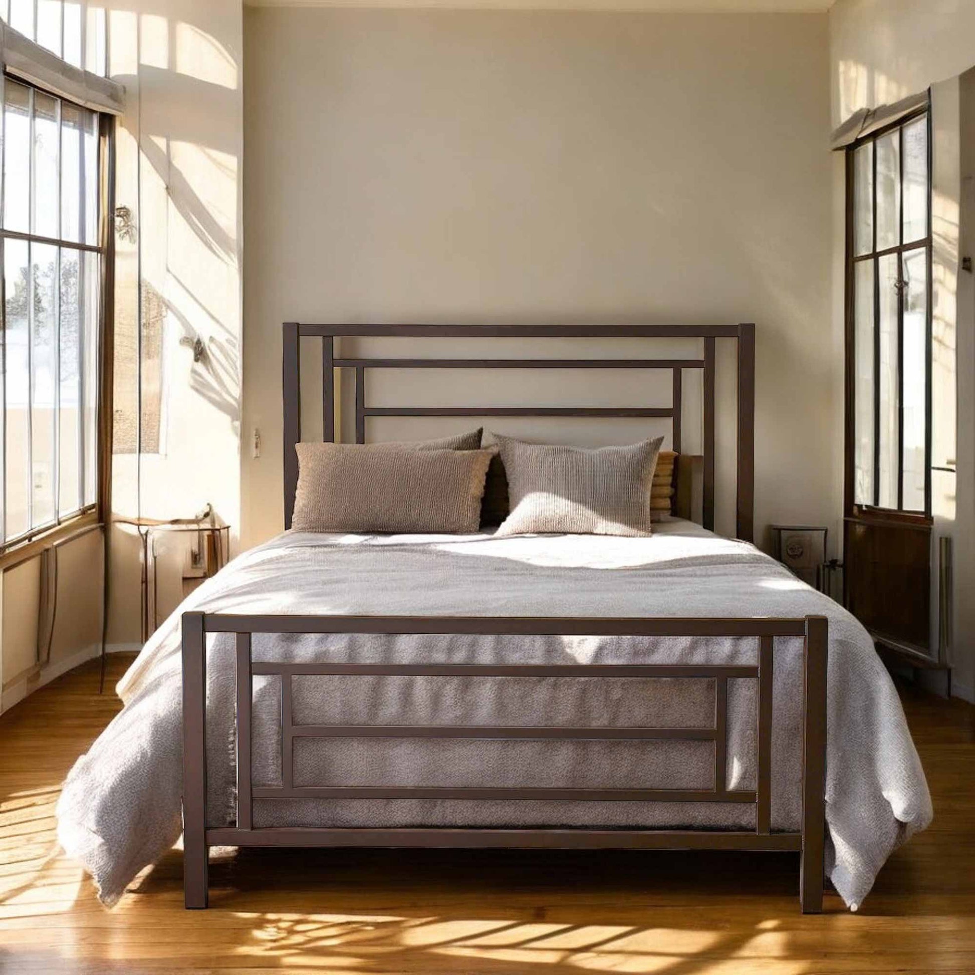 Sunset Iron Bed 1320 Wesley Allen Queen CBMPF Matte Black Finish Matriae