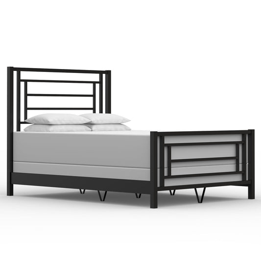 Sunset Iron Bed 1320 Wesley Allen Queen CBMPF Matte Black Finish Matriae