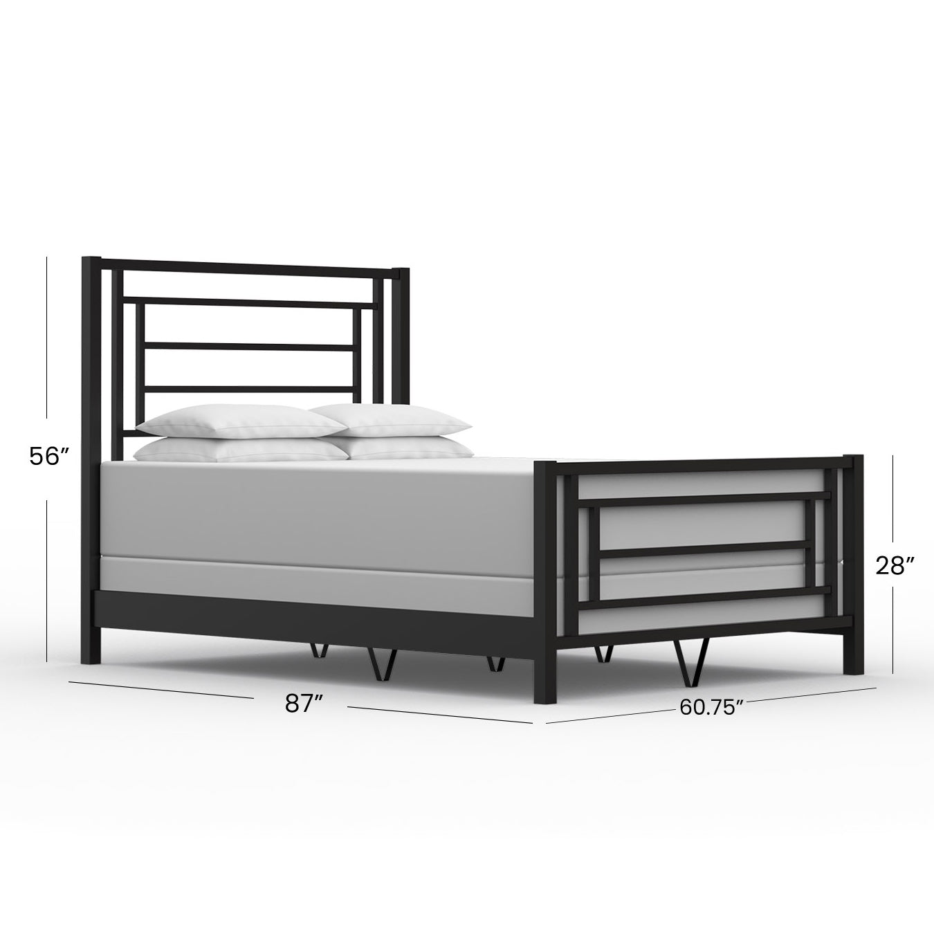 Sunset Iron Bed 1320 Wesley Allen Queen CBMPF Matte Black Finish Dimensions Matriae