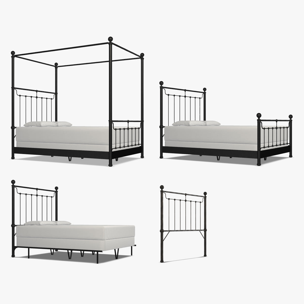 Tucker Iron Canopy Bed 1302 Wesley Allen Queen Matriae