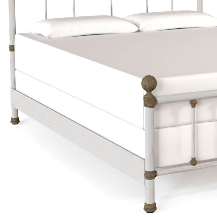 Ava  Iron Bed 1303 Queen CB-MPF Vintage White Finish Wesley Allen Matriae