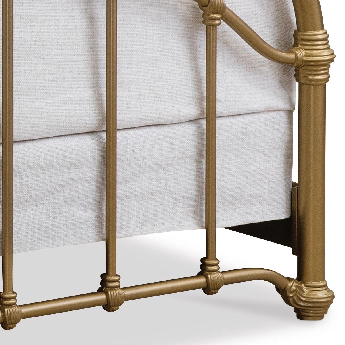 Birmingham Iron Bed 1078 Wesley Allen Queen Opaque Gold Finish Matriae