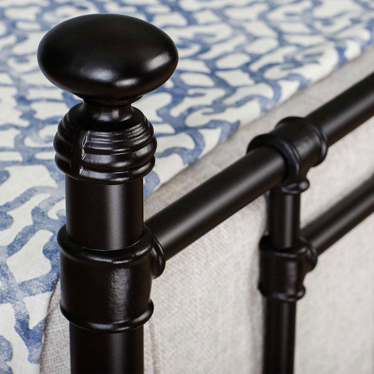 Blake Iron Bed 1094 Wesley Allen Black Suede Finish Matriae