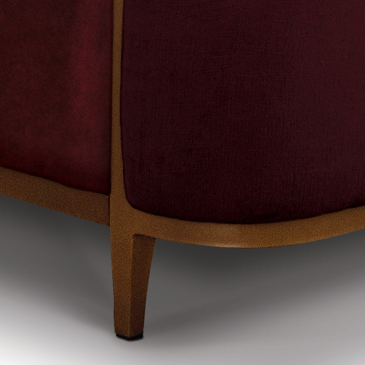 Broadway Upholstered Iron Bed 1201 Wesley Allen Queen CBFS Opaque Copper Finish Chronicle Merlot Fabric Matriae