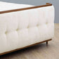 Broadway Upholstered Iron Bed 1201 Wesley Allen Queen CBFS White Fabric Matriae