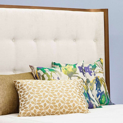 Broadway Upholstered Iron Headboard Upholstered Surround 1202 Wesley Allen Queen HBFS White Fabric Matriae