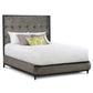Broadway Upholstered Iron Headboard Upholstered Surround 1202 Wesley Allen Queen Hbfs Aged Iron Finish Verona Ash Fabric Matriae