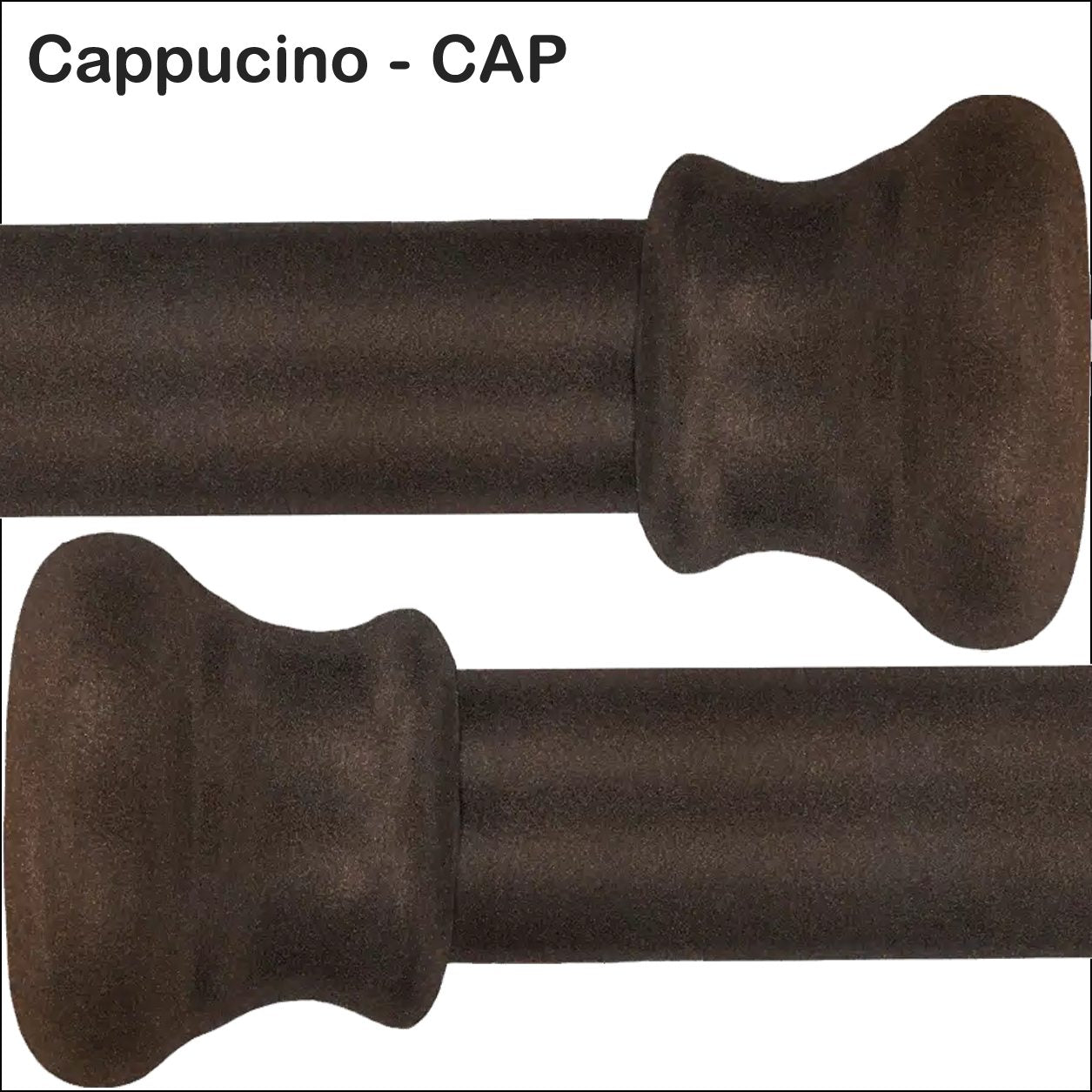 Cappucino CAP Iron Finish Wesley Allen Matriae Swatch matte finish, labeled 'Cappucino - CAP' on a white background.