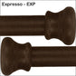 Expresso EXP Iron Finish Wesley Allen Matriae Swatch matte finish, dark brown shown on a white background with the text 'Expresso - EXP' in the top left corner.