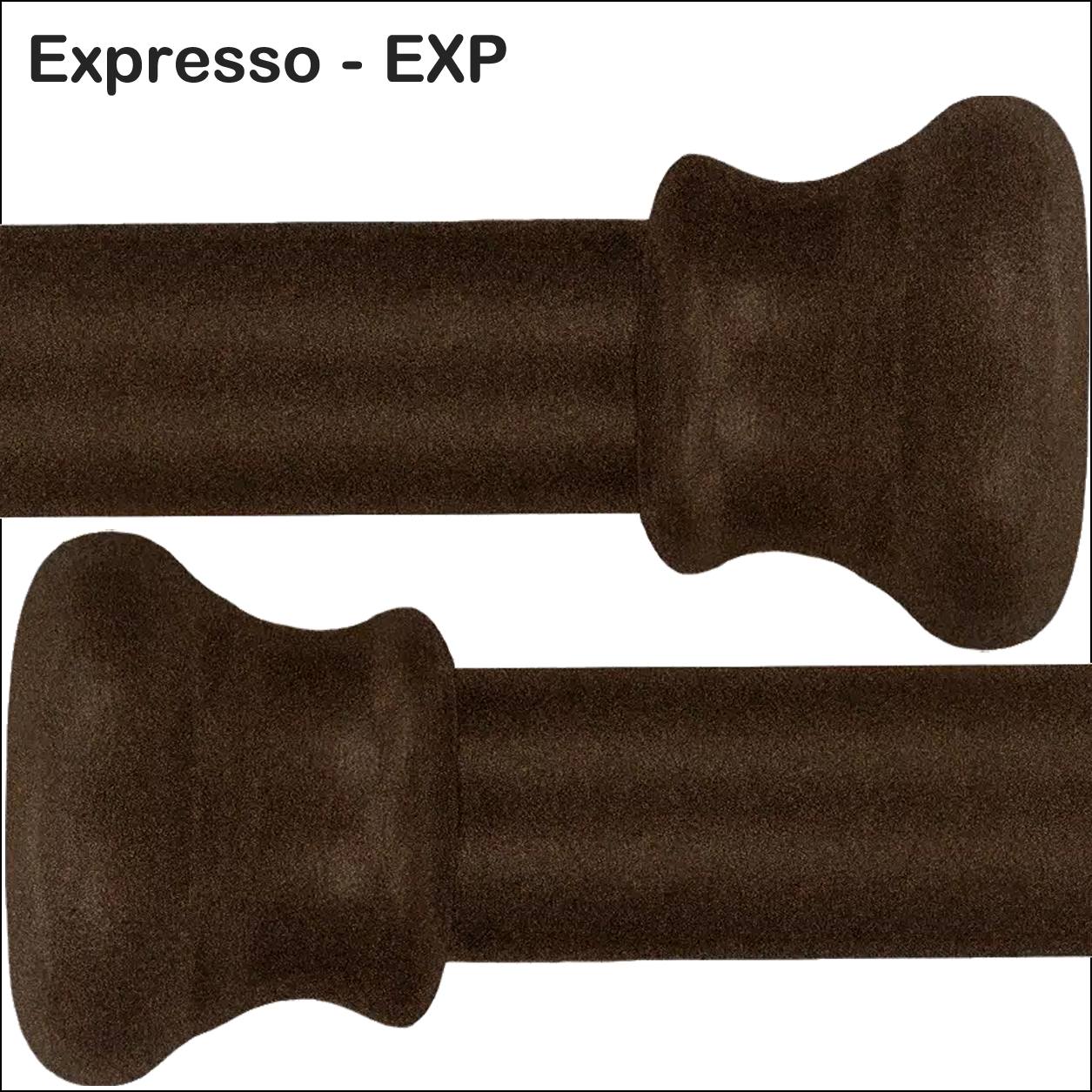 Expresso EXP Iron Finish Wesley Allen Matriae Swatch matte finish, dark brown shown on a white background with the text 'Expresso - EXP' in the top left corner.