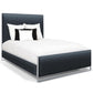 Fenton Upholstered Iron Bed 1284 Wesley Allen Queen HB-FS Opaque Light Silver Charo Midnight Fabric Matriae
