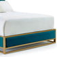 Khloe Upholstered Iron Bed 1203 Wesley Allen Queen Hbfs Aged Brass Finish Royal Teal Fabric Matriae