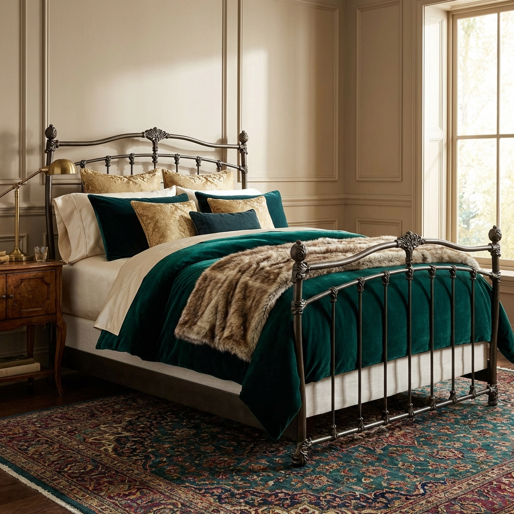 Merrick Iron Bed in Aged Gold