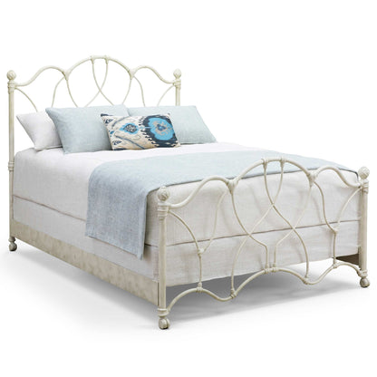 Morsley Iron Bed 1026 Wesley Allen Queen CBMPF Rustic Ivory Finish Matriae