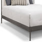 Nile Upholstered Iron Headboard Bed 1248 Wesley Allen Queen Hb3smpf Weathered Grey Finish Lyric Ivory Fabric Matriae
