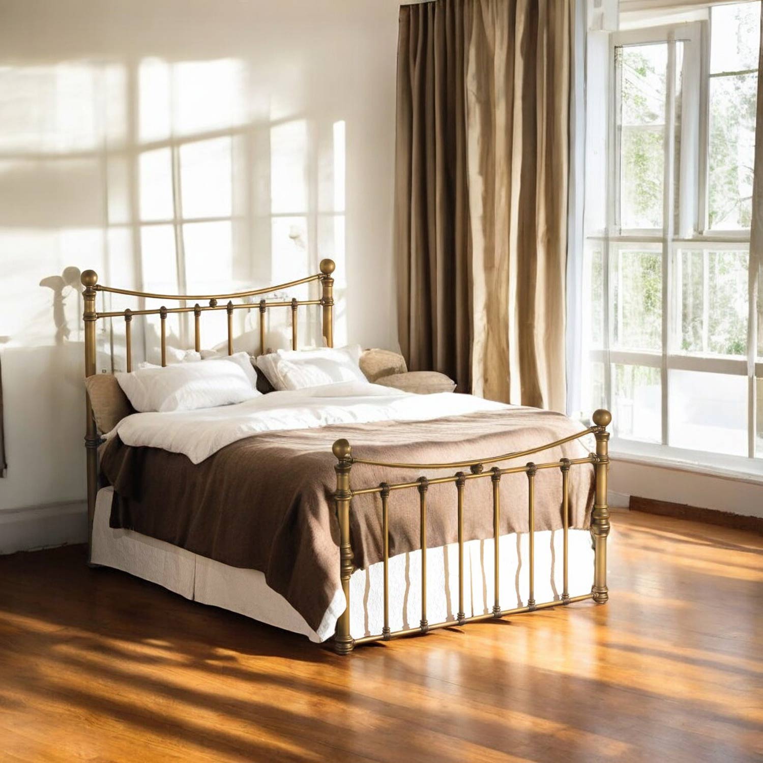 Quati Iron Bed 1046 Wesley Allen Queen CBMPF Old Copper Finish Matriae