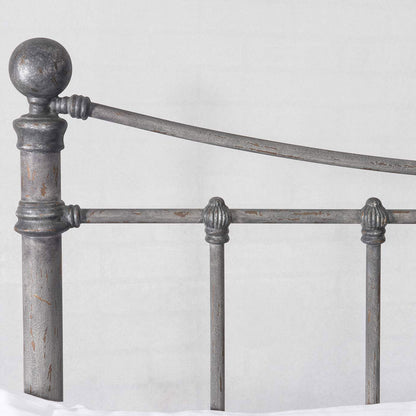 Quati Iron Headboard Metal Surround Bed 1046MS Wesley Allen Queen Weathered Grey Finish Matriae