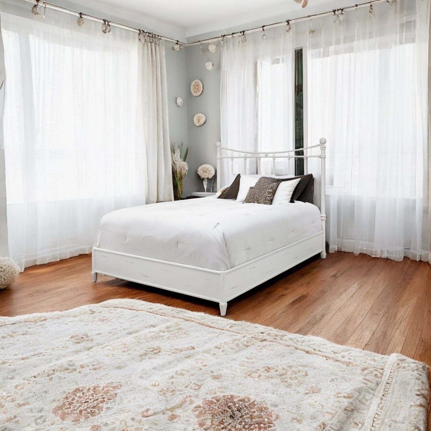 Quati Iron Headboard with Metal Surround by Wesley Allen