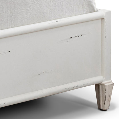 Quati Iron Headboard Metal Surround Bed 1046MS Wesley Allen Queen Cottage White Finish Matriae