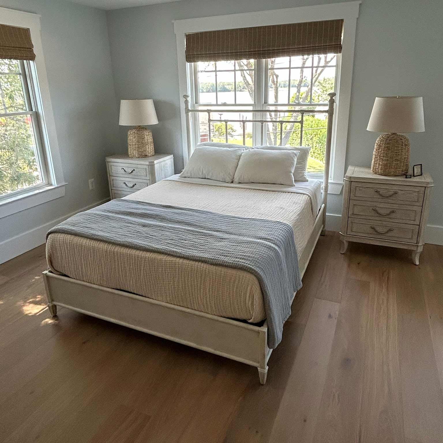 Blake Iron Headboard Metal Surround Bed 1094MS Wesley Allen Queen Rustic Ivory Finish Matriae 