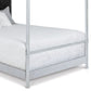 Quincy Upholstered Iron Canopy Bed Upholstered Surround 1328 Wesley Allen Queen CBC-MPF Opaque Light Silver Finish Verona Charcoal Fabric Matriae