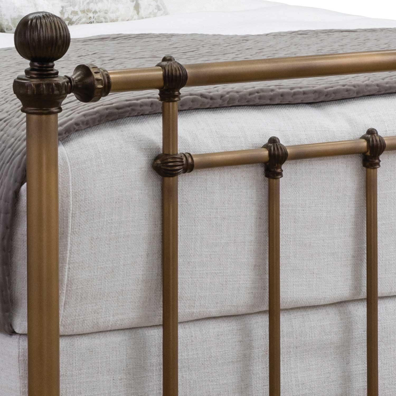 Revere Iron Bed 1315 Wesley Allen Queen CBMPF Aged Brass Finish Matriae