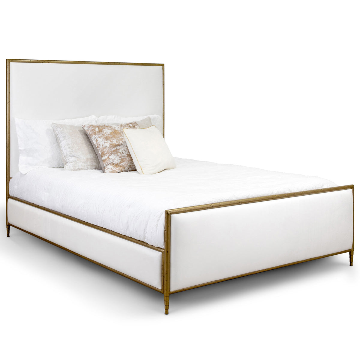 Royce Hammered Iron Upholstered Bed by Wesley Allen