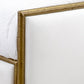Royce Hammered Iron Upholstered Bed 1206 Wesley Allen Queen HBFS Hammered Brass Iron Finish Royalty White Fabric Matriae