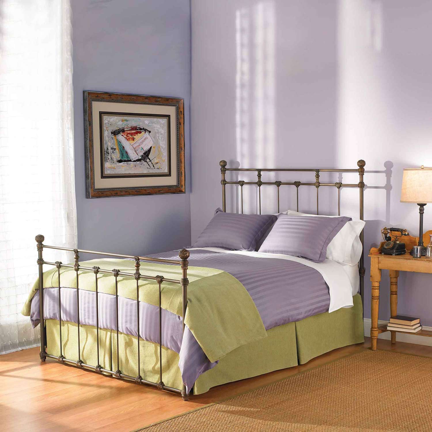 Sena Iron Bed 1004 Wesley Allen Queen Silver Bisque Finish Bedroom Furniture Matriae