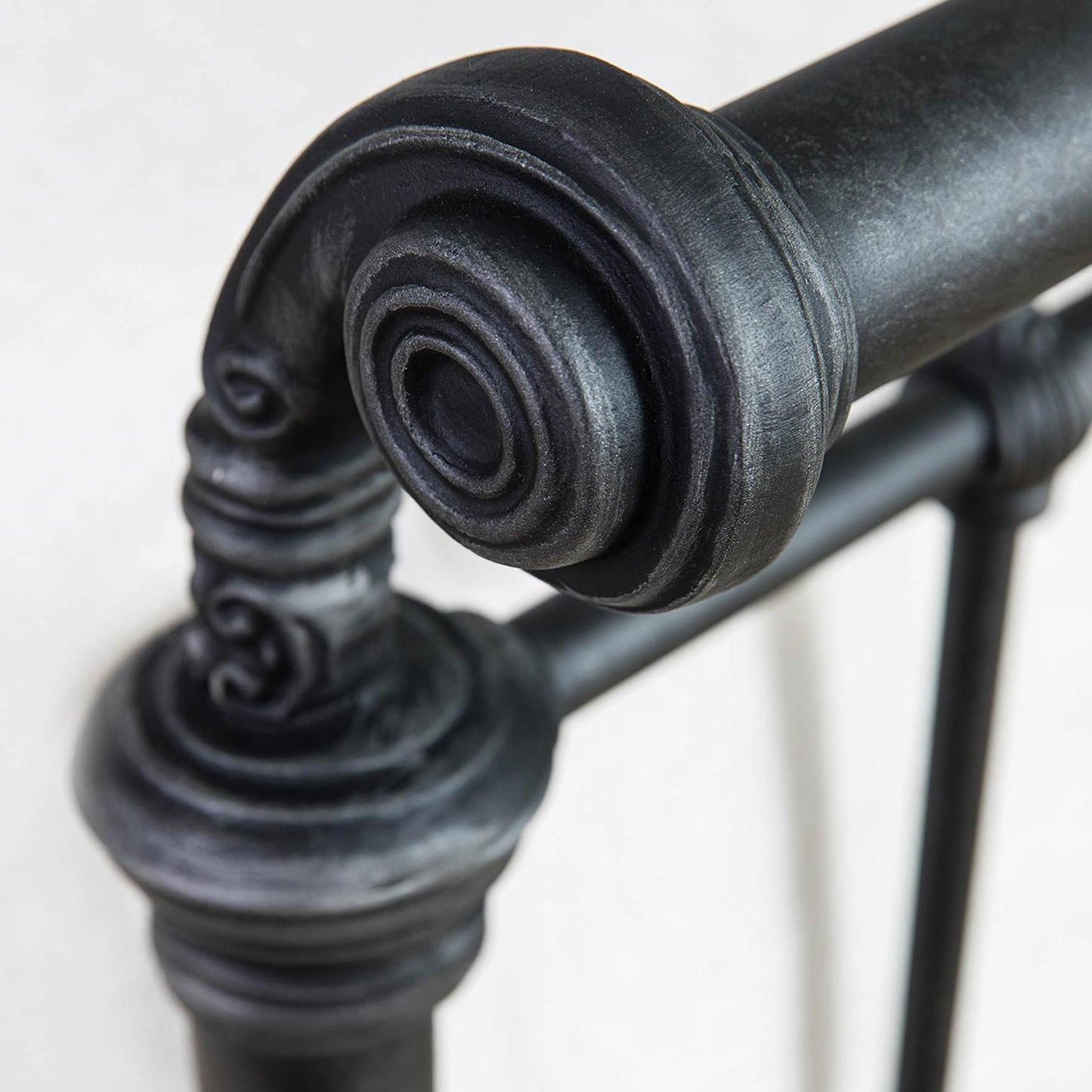 Sheffield Iron Headboard Metal Surround Bed 1039MS Wesley Allen Queen Aged Iron Matriae