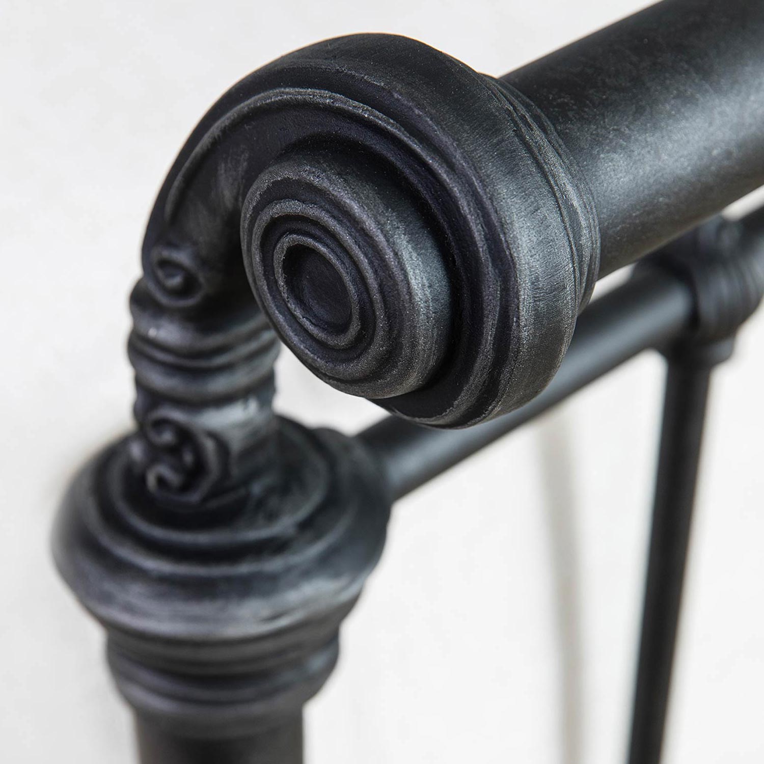 Sheffield Iron Headboard Metal Surround Bed 1039MS Wesley Allen Queen Aged Iron Matriae