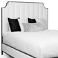 Spencer Upholstered Iron Bed 1268 Wesley Allen Queen HBFS Aspen Pure White Fabric Matriae