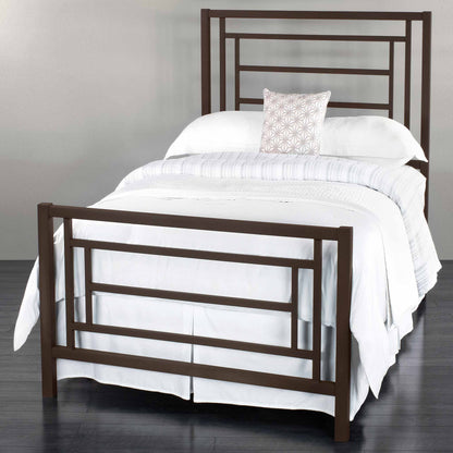 Sunset Iron Bed 1320 Wesley Allen Queen CBMPF Natural Rust Finish Matriae