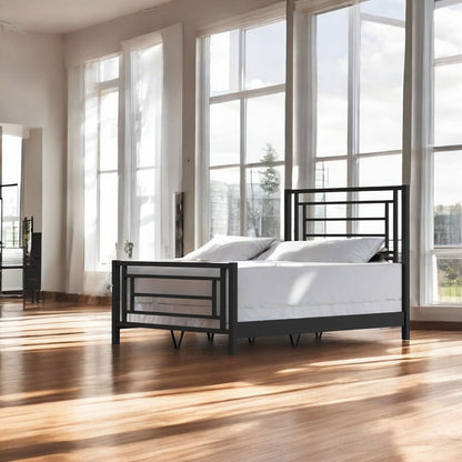 Sunset Iron Bed 1320 Wesley Allen Queen CBMPF Matte Black Finish Matriae