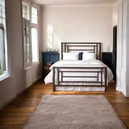 Sunset Iron Bed 1320 Wesley Allen Queen CBMPF Matte Black Finish Matriae