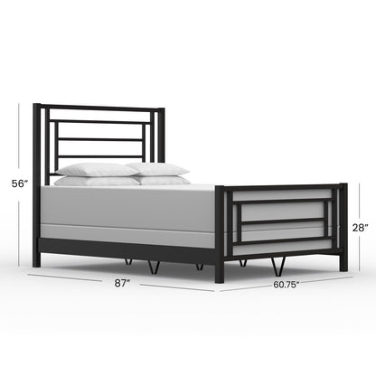 Sunset Iron Bed 1320 Wesley Allen Queen CBMPF Matte Black Finish Dimensions Matriae